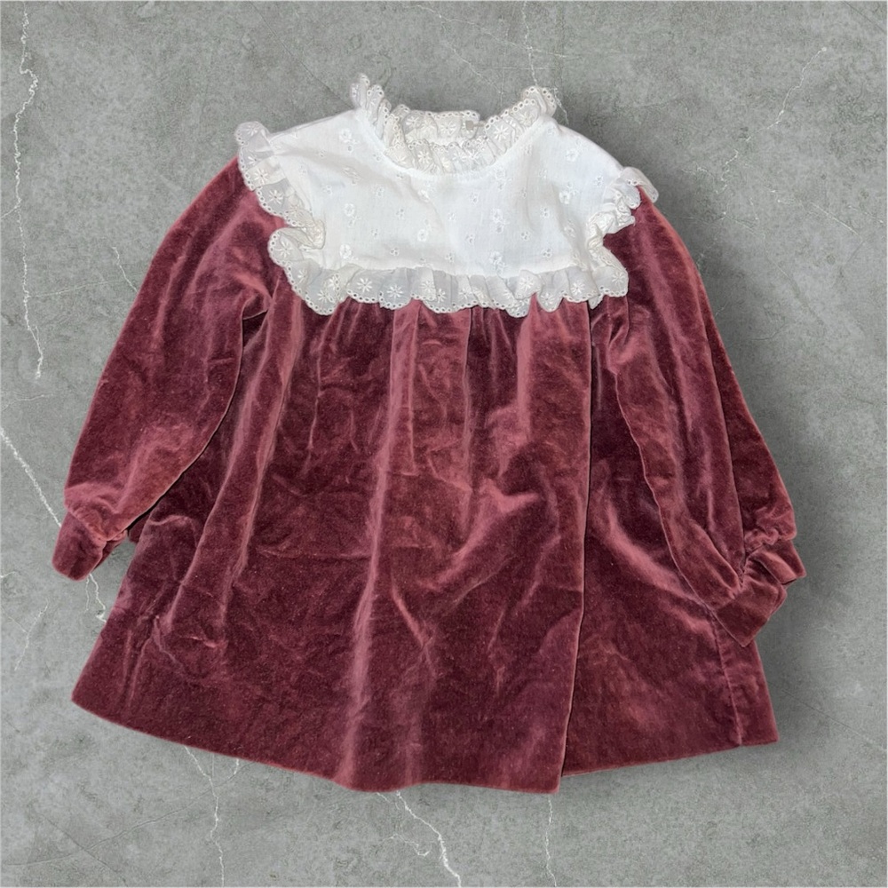 Vintage Marshall Sinclair USA Toddler Velvet Dress 2T